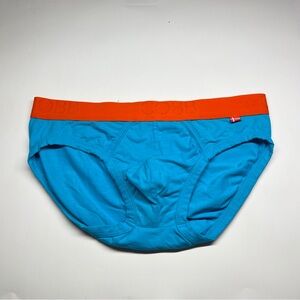 Men’s Bright Blue Briefs with Orange Waistband Cobb